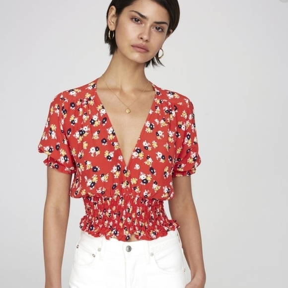 🌸‎ Faithful the Brand | Floral Crop Wrap top 4 - Picture 1 of 12